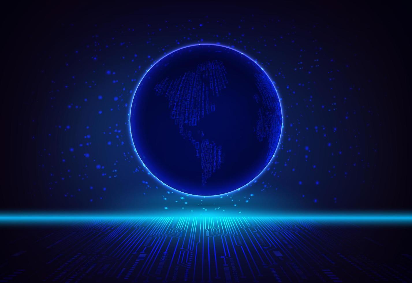 Modern Holographic Globe on Technology Background vector