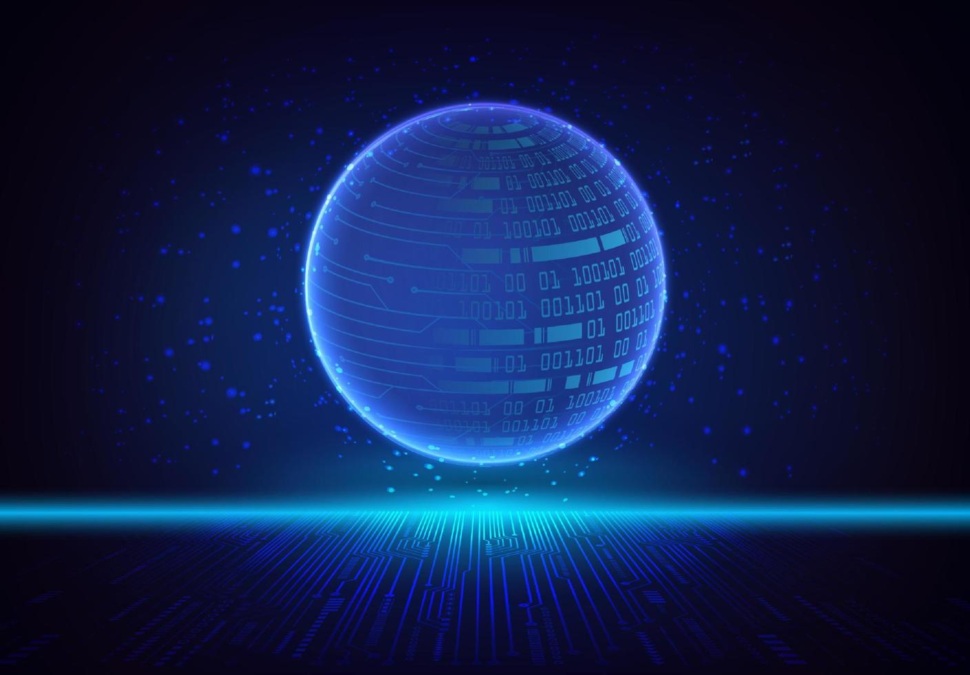 Modern Holographic Globe on Technology Background vector