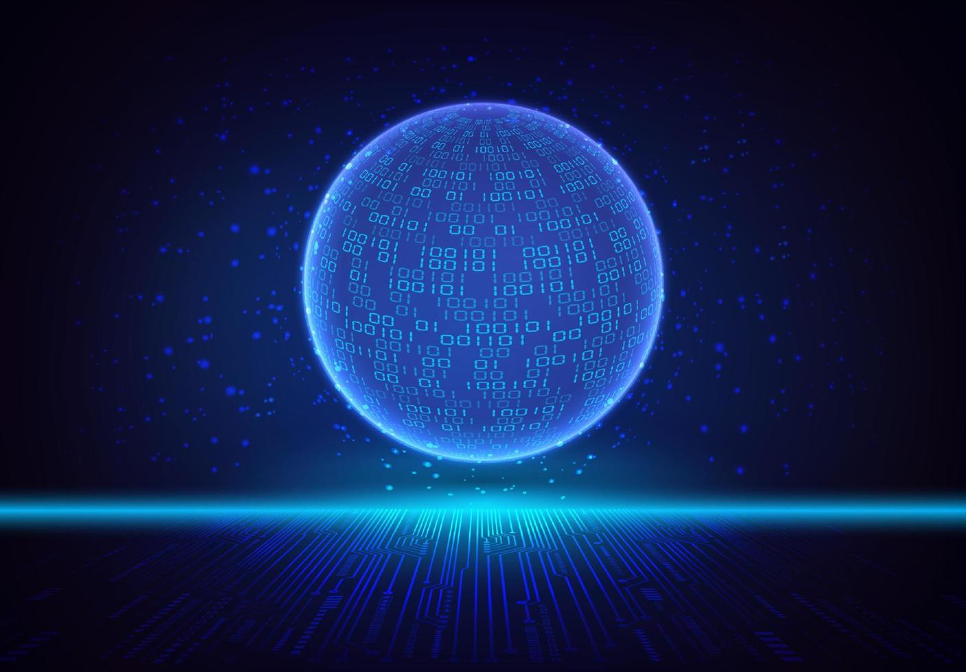 Modern Holographic Globe on Technology Background vector