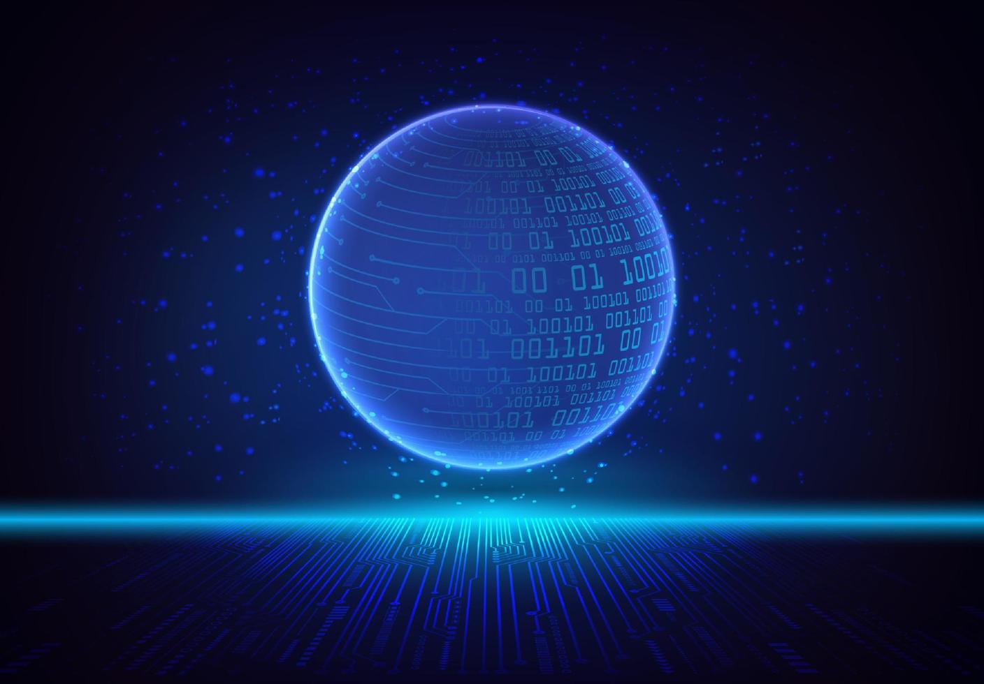 Modern Holographic Globe on Technology Background vector