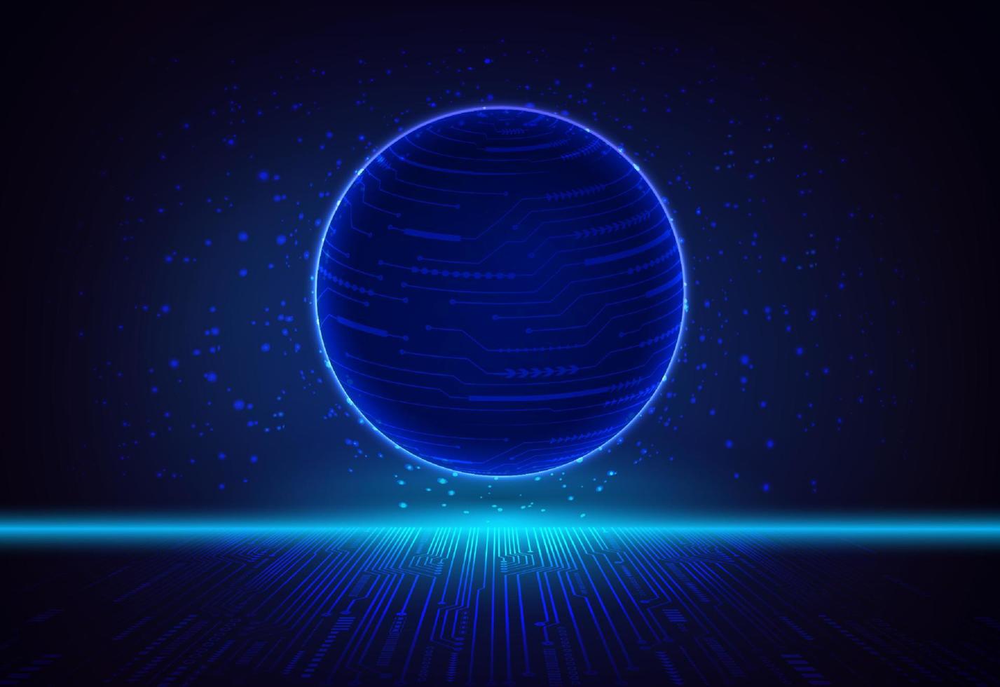 Modern Holographic Globe on Technology Background vector