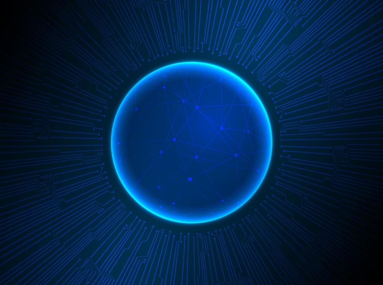 Modern Holographic Globe on Technology Background vector