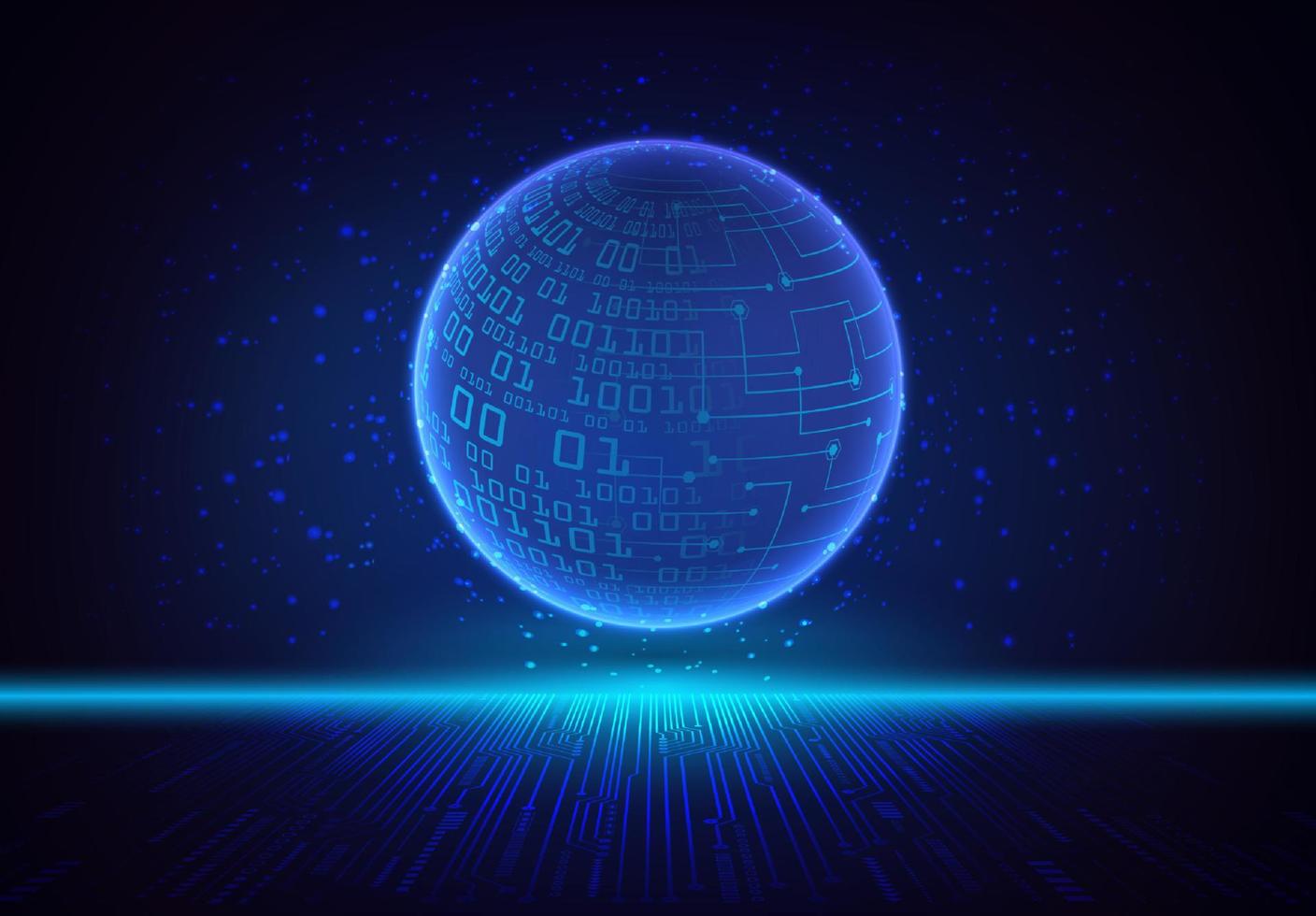 Modern Holographic Globe on Technology Background vector