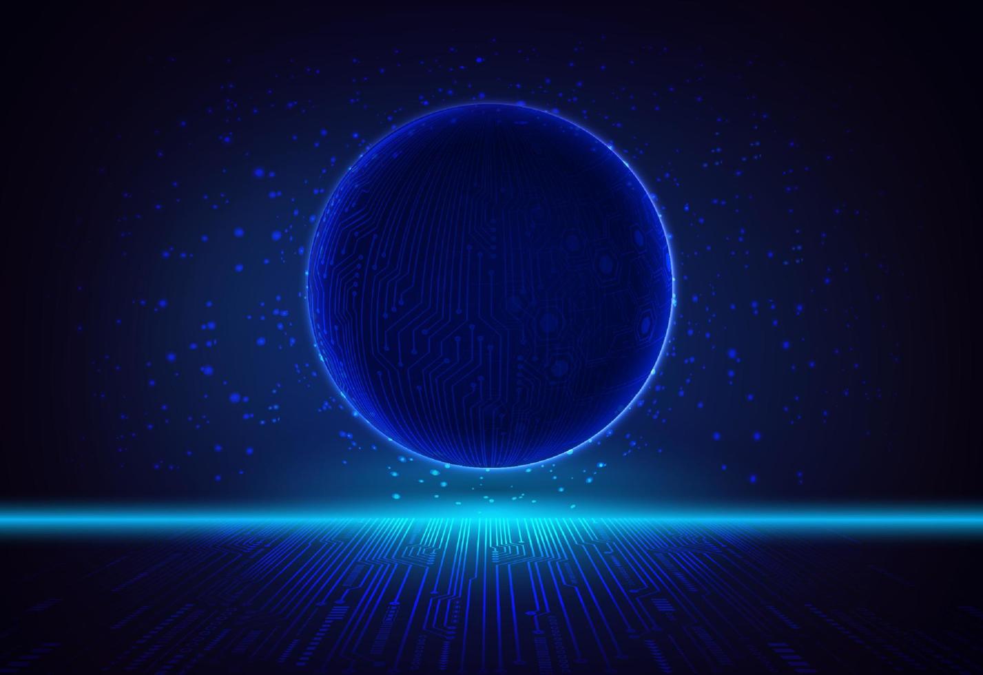 Modern Holographic Globe on Technology Background vector