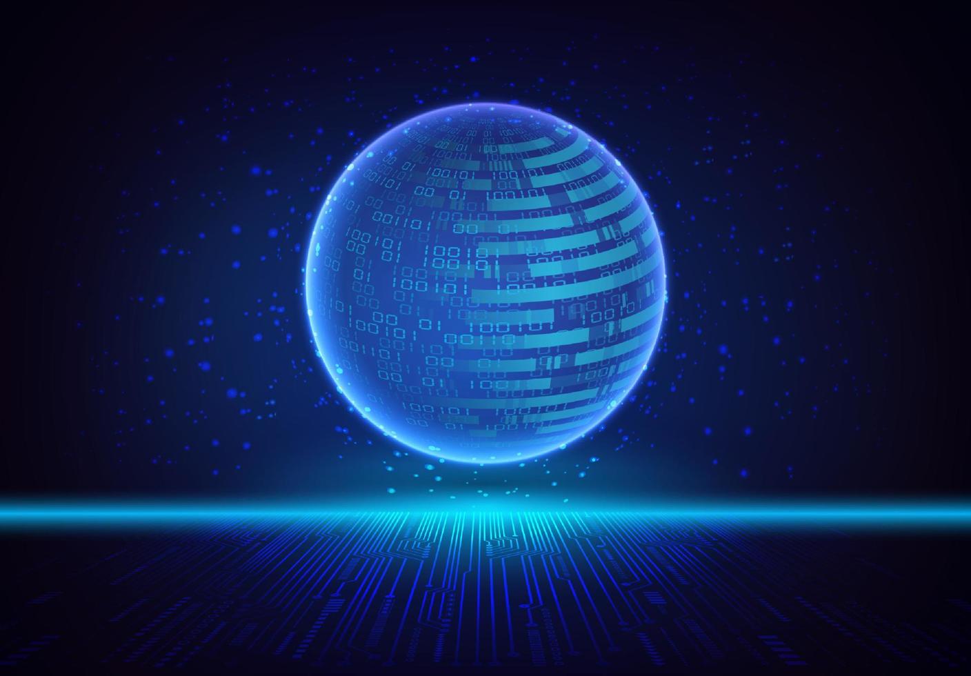 Modern Holographic Globe on Technology Background vector