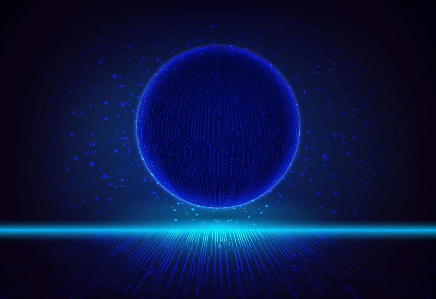 Modern Holographic Globe on Technology Background vector