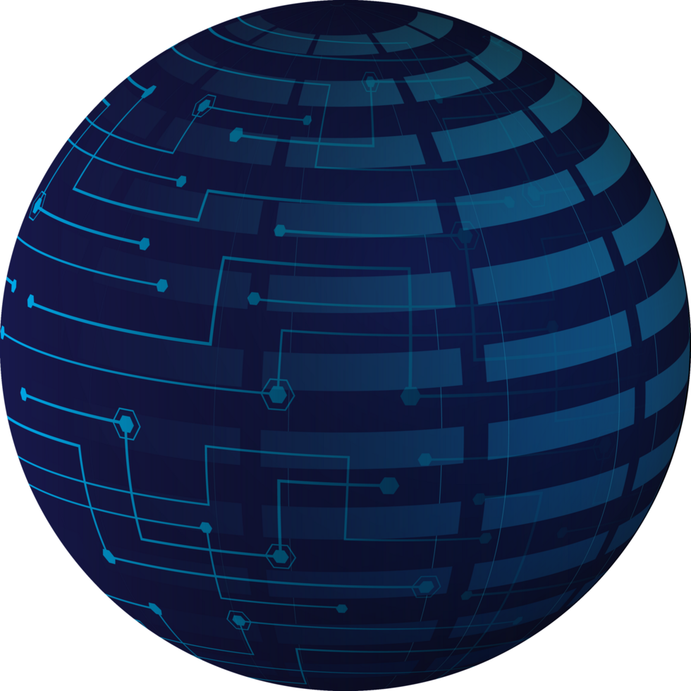 Modern Technology World Map Globe Crop-out png