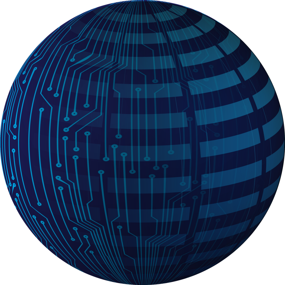 Modern Technology World Map Globe Crop-out png