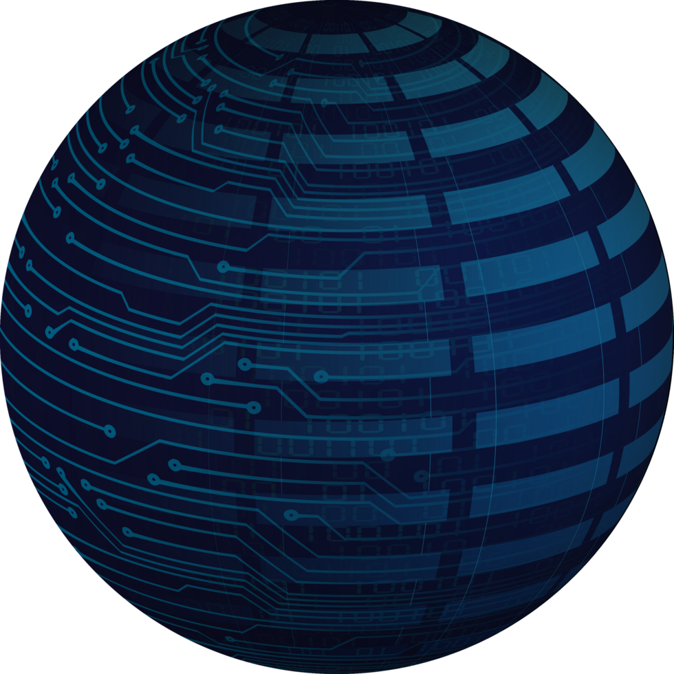 Modern Technology World Map Globe Crop-out png