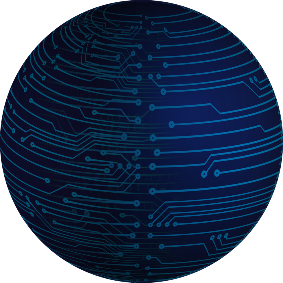 Modern Technology World Map Globe Crop-out png
