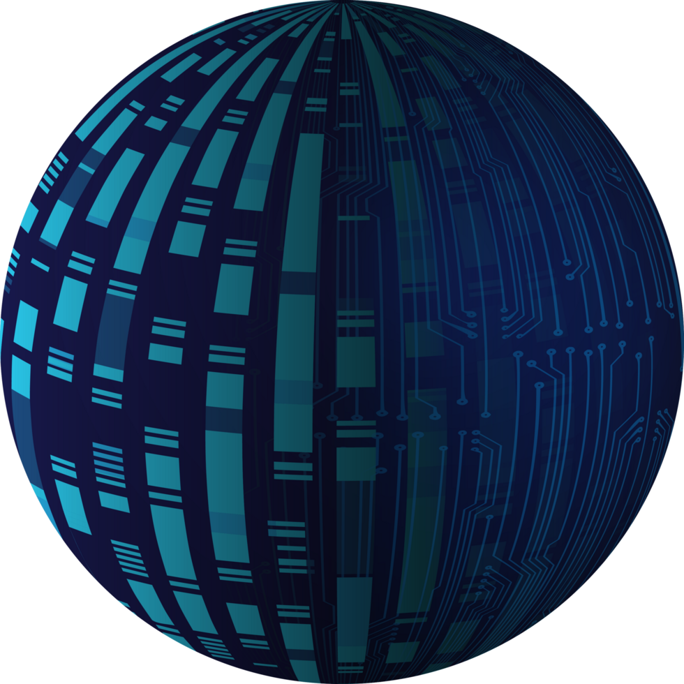 Modern Technology World Map Globe Crop-out png
