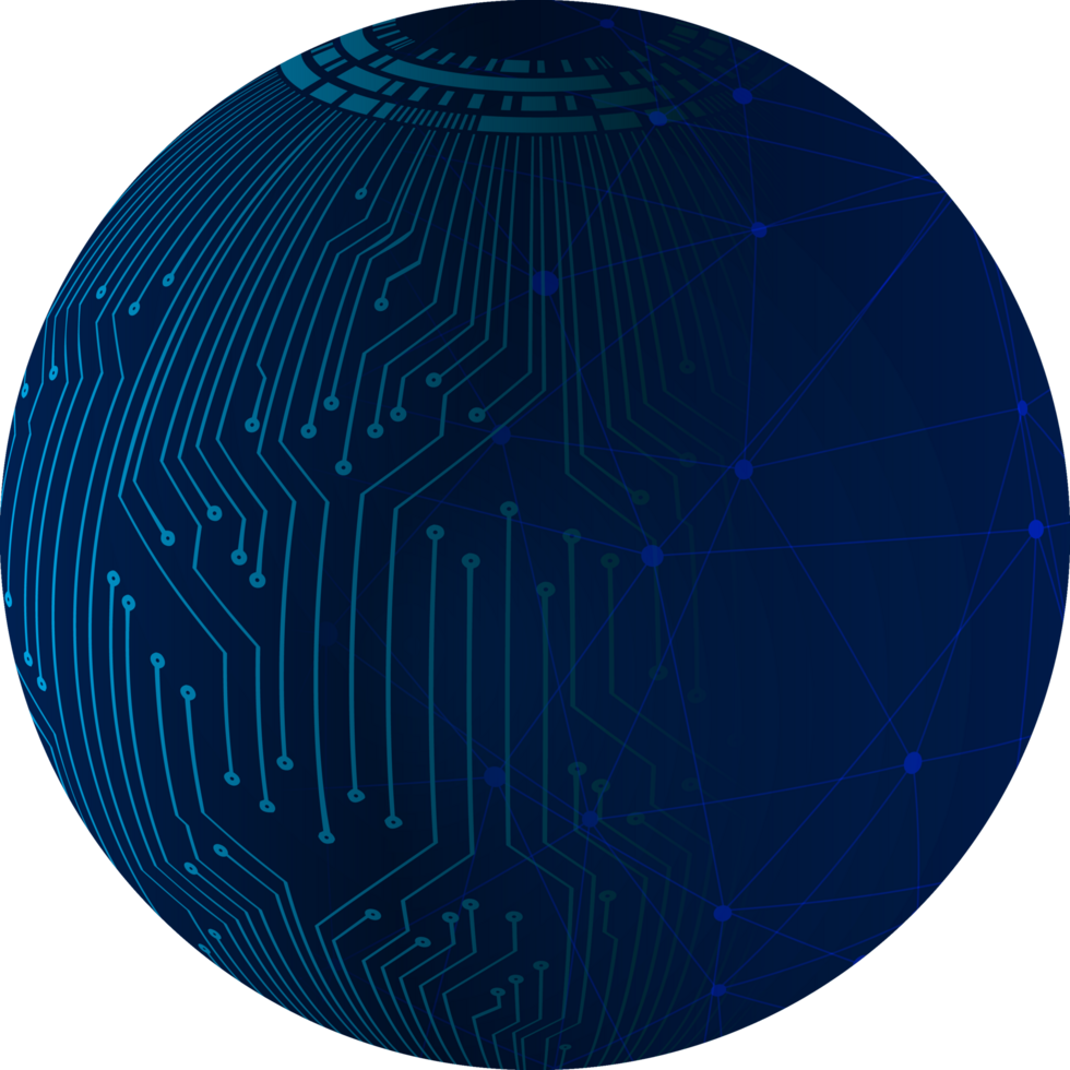 Modern Technology World Map Globe Crop-out png