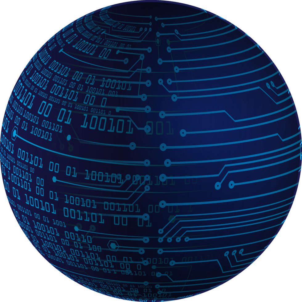 Modern Technology World Map Globe Crop-out png