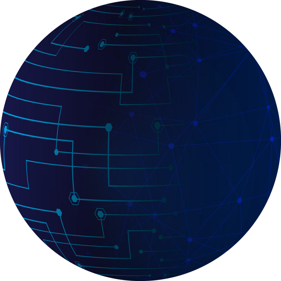 Modern Technology World Map Globe Crop-out png