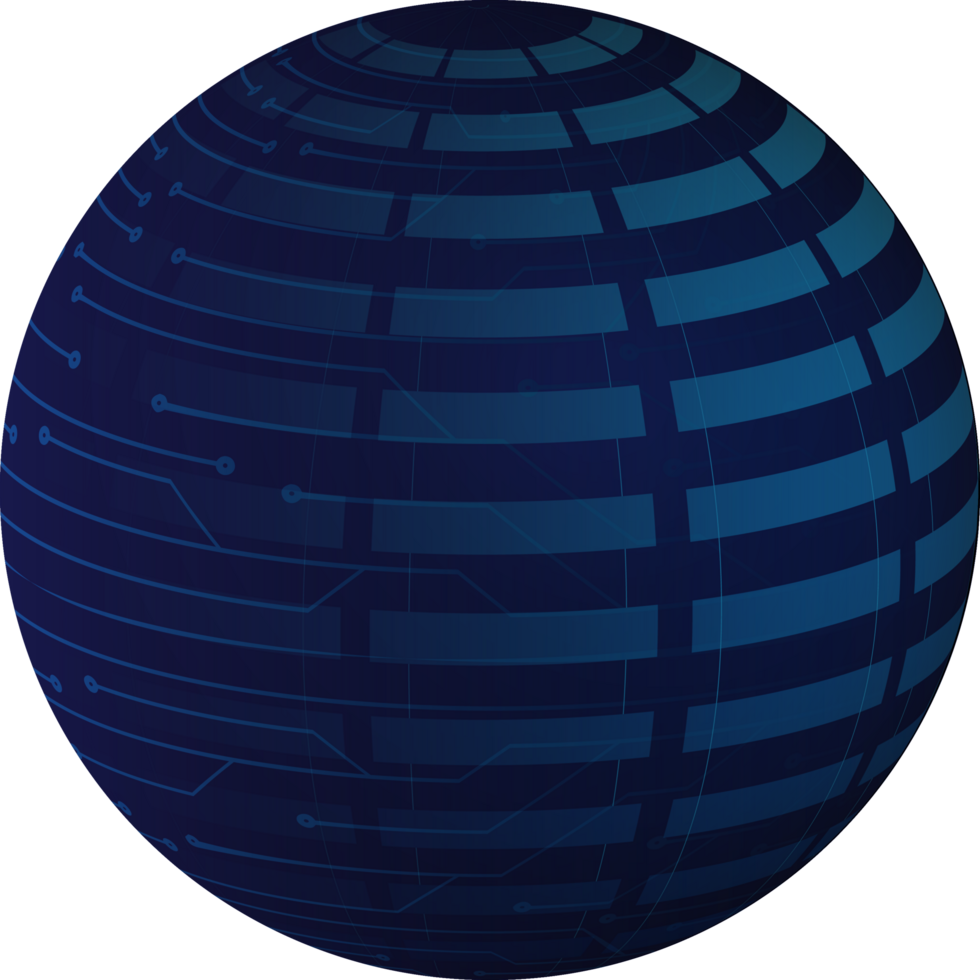 Modern Technology World Map Globe Crop-out png