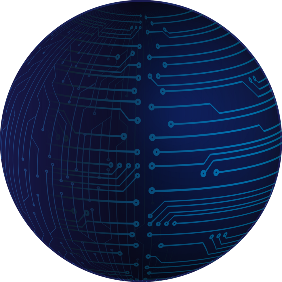 Modern Technology World Map Globe Crop-out png