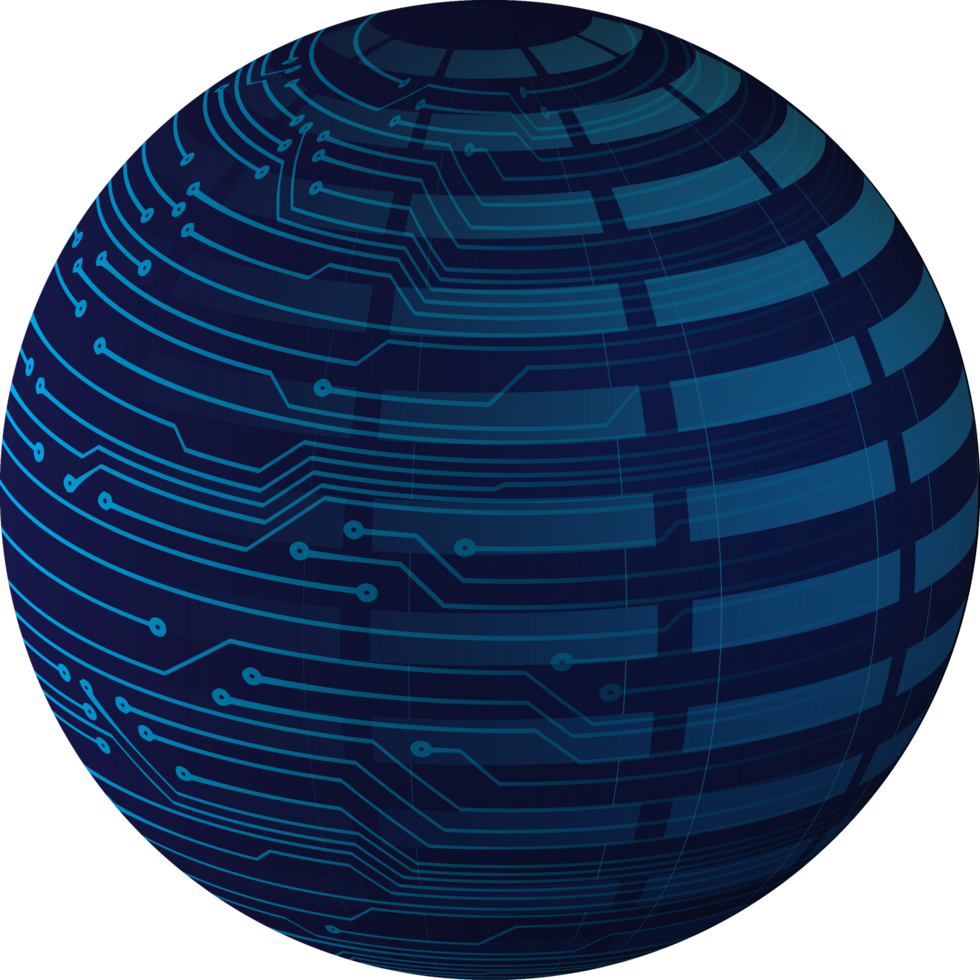 Modern Technology World Map Globe Crop-out png