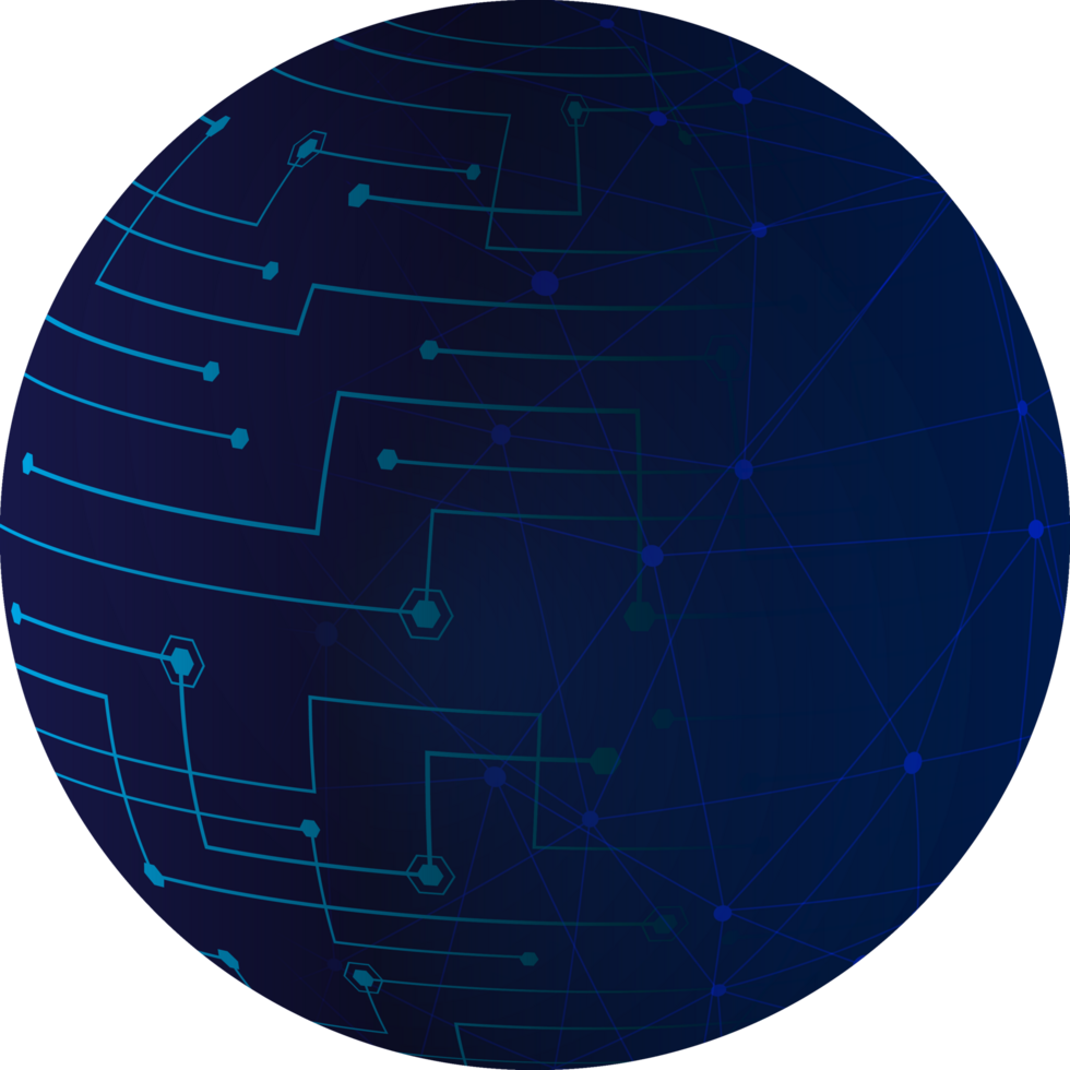 Modern Technology World Map Globe Crop-out png