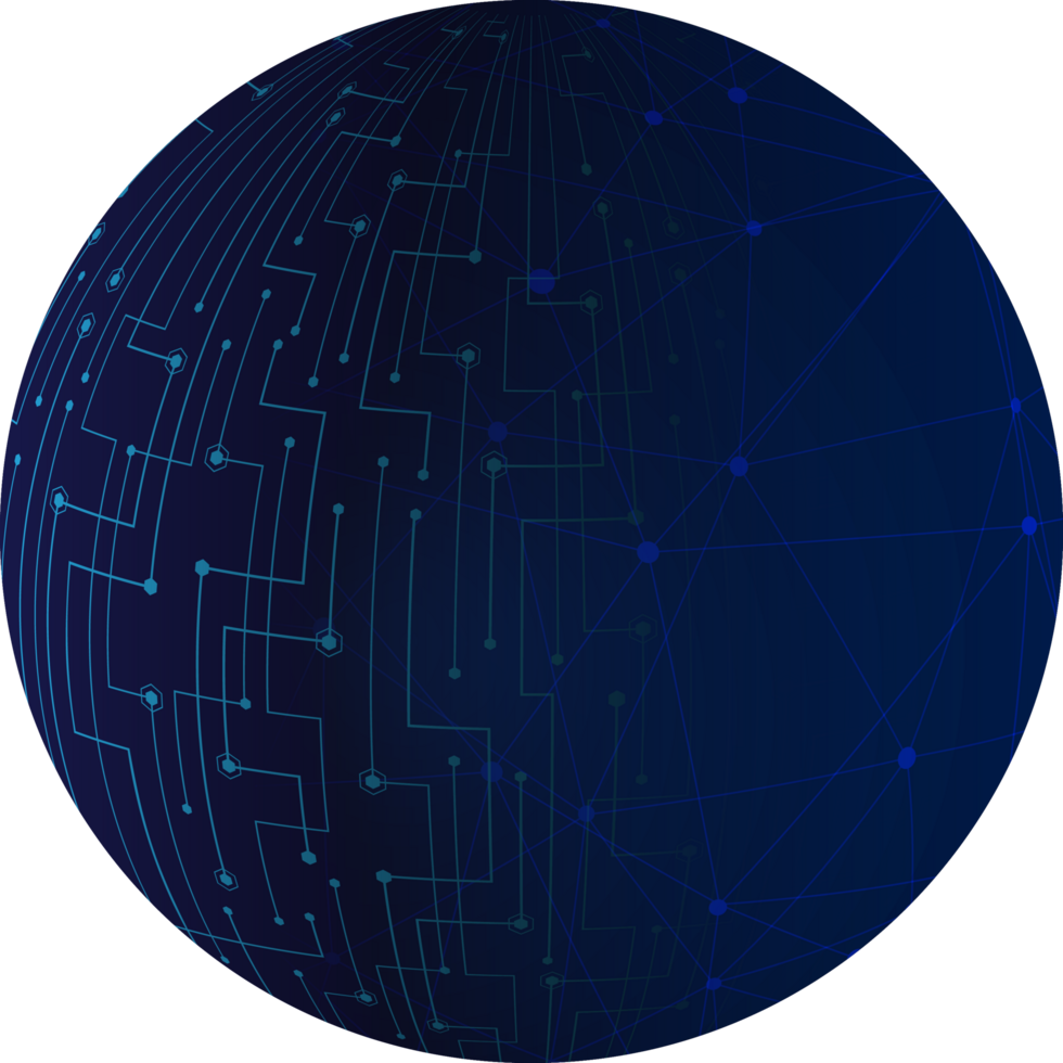Modern Technology World Map Globe Crop-out png
