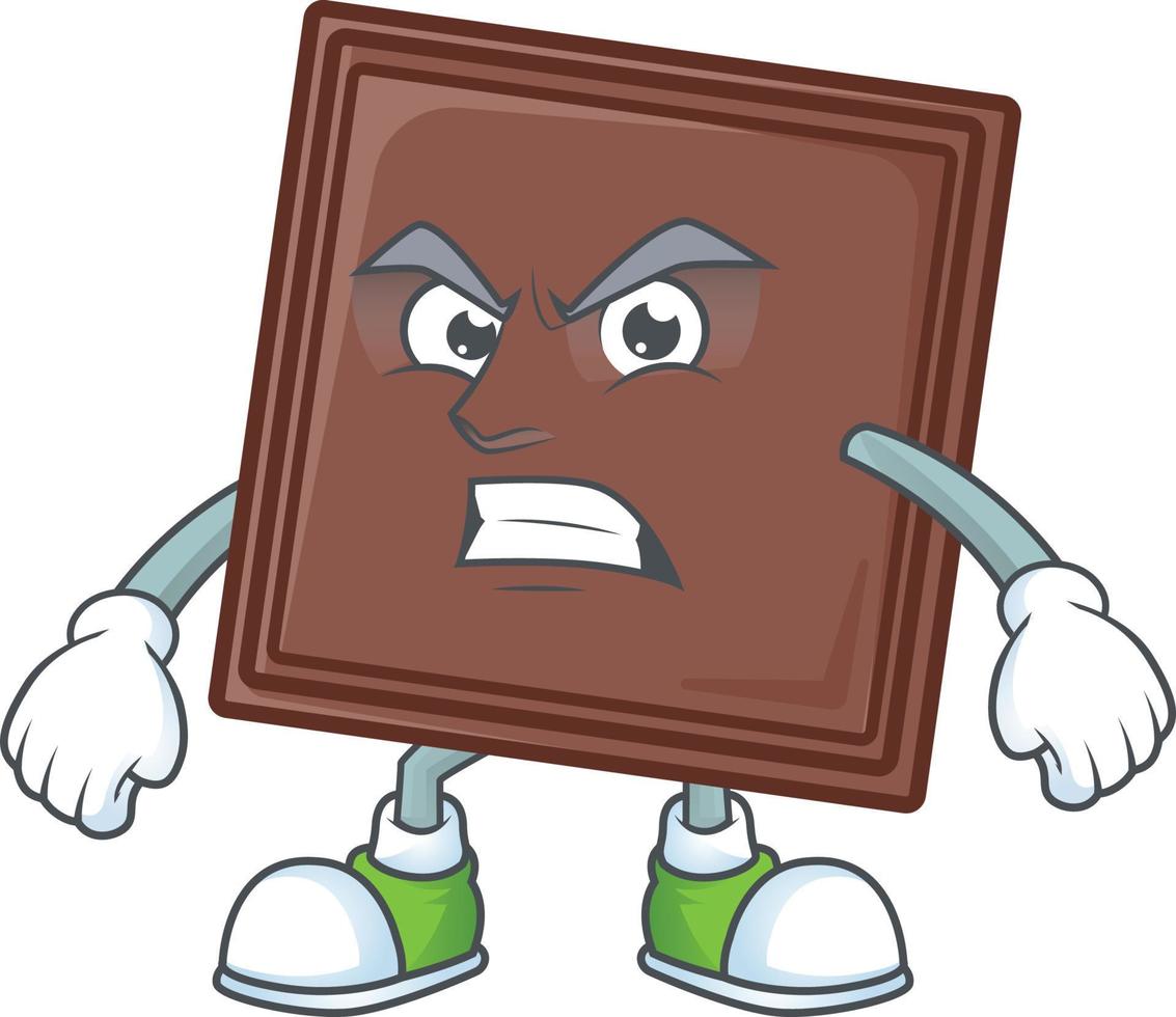 uno mordedura chocolate bar dibujos animados personaje estilo vector