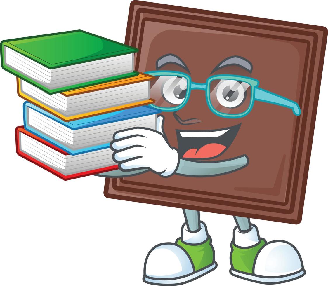 One bite chocolate bar cartoon character style vector