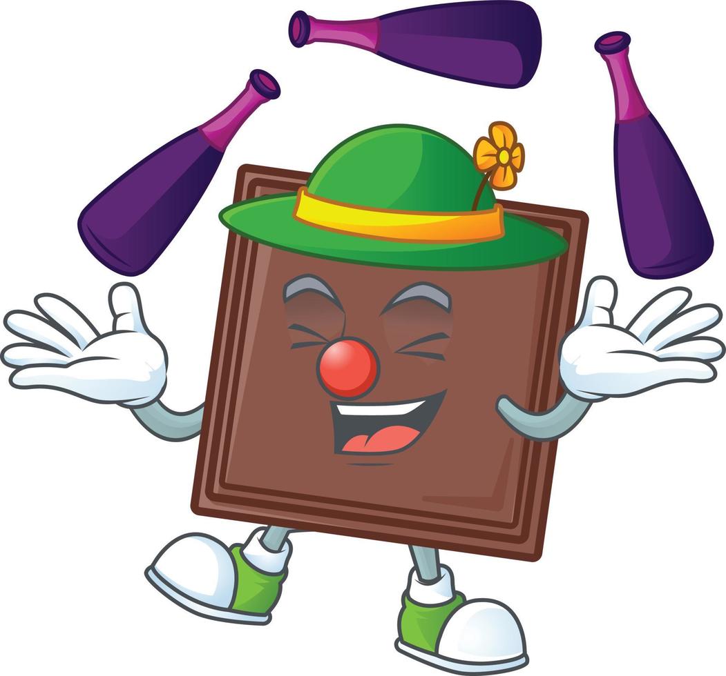 One bite chocolate bar cartoon character style vector