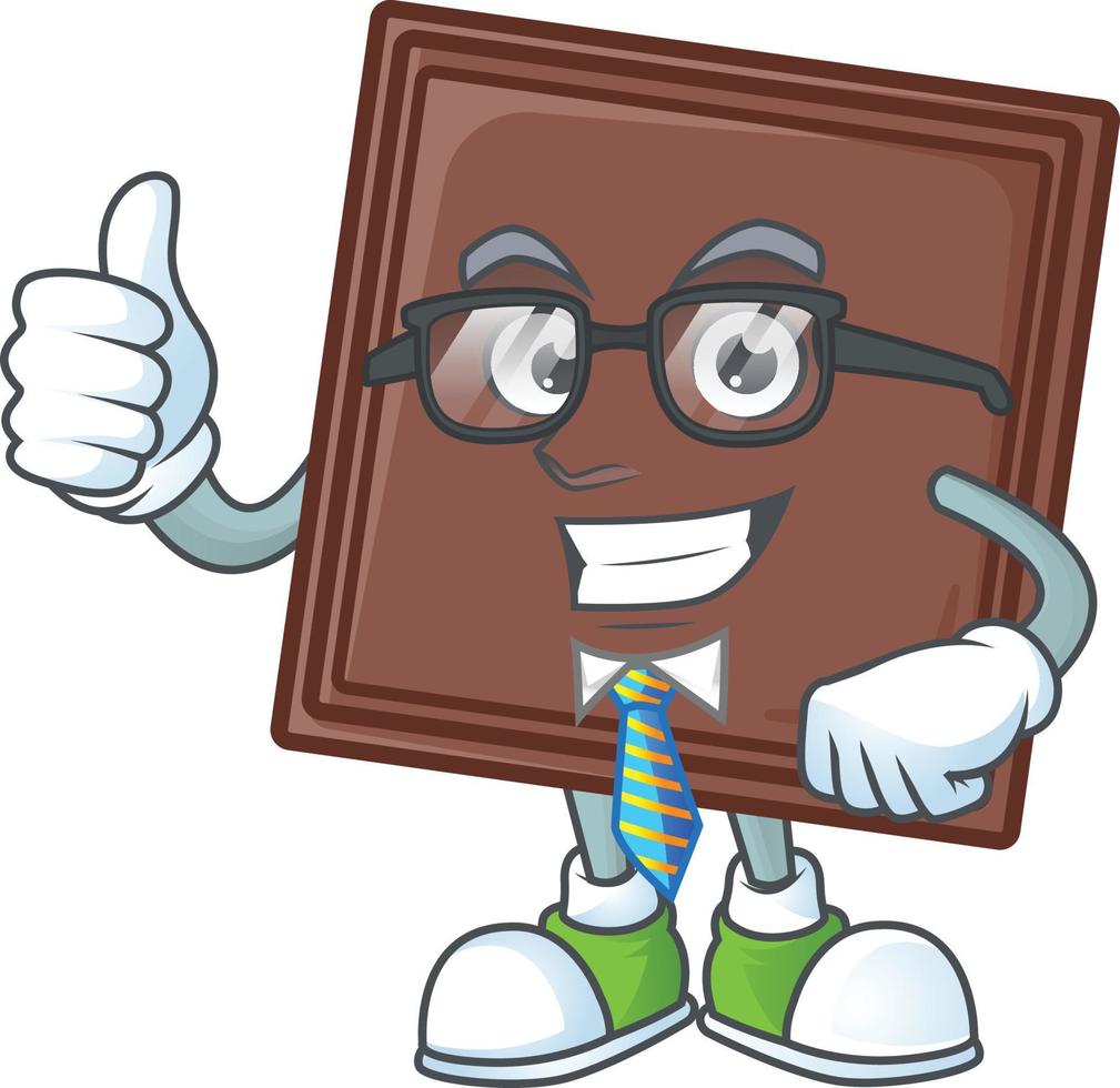 uno mordedura chocolate bar dibujos animados personaje estilo vector