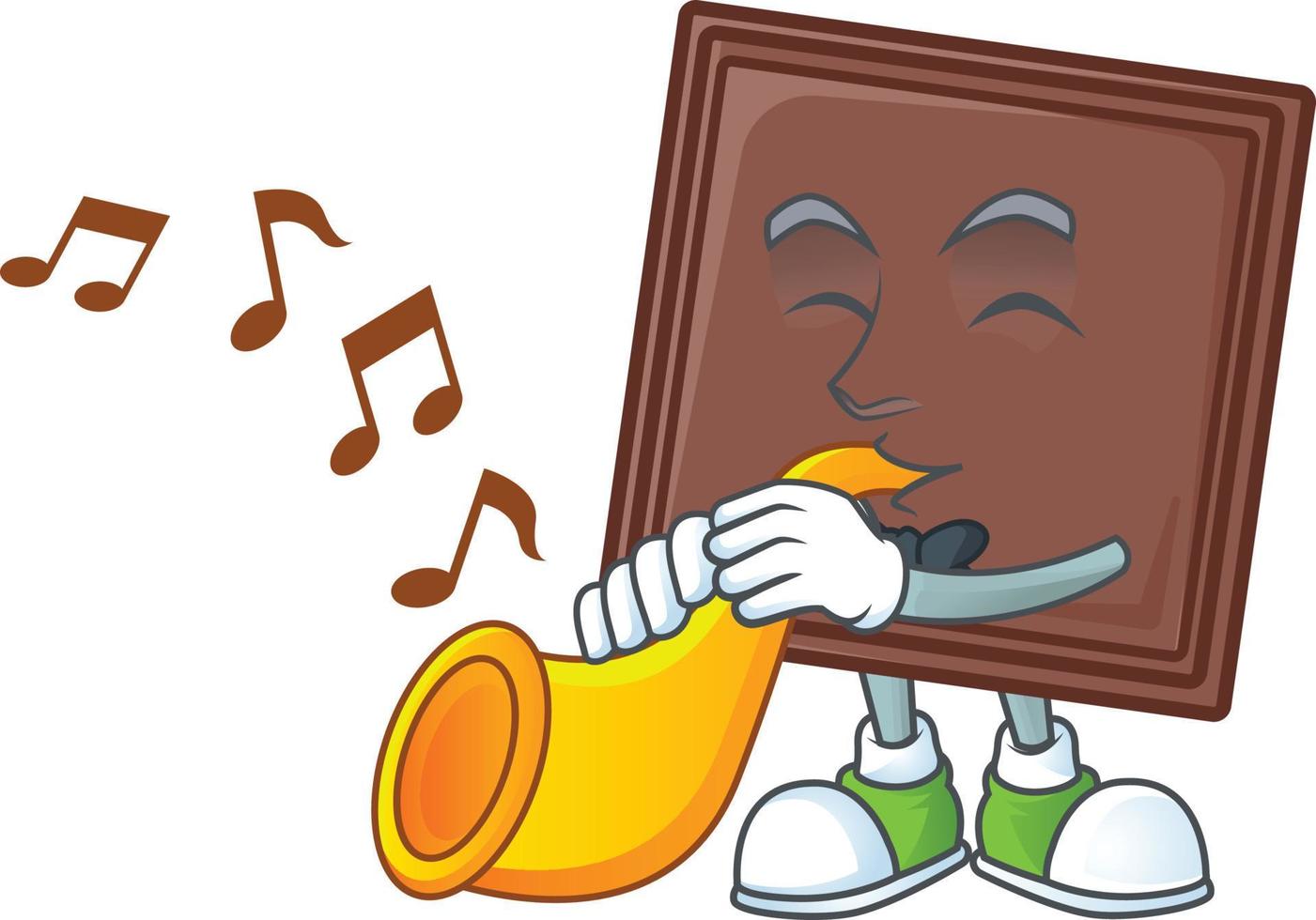 One bite chocolate bar cartoon character style vector