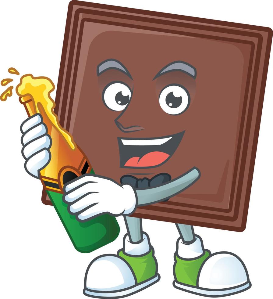 uno mordedura chocolate bar dibujos animados personaje estilo vector