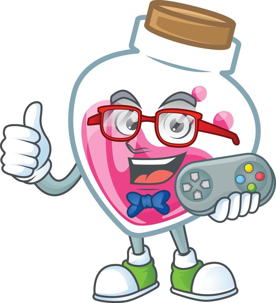 Pink potion cartoon character style vector