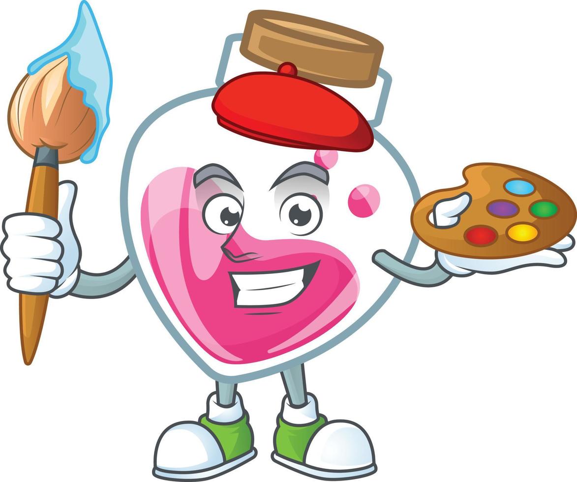 Pink potion cartoon character style vector