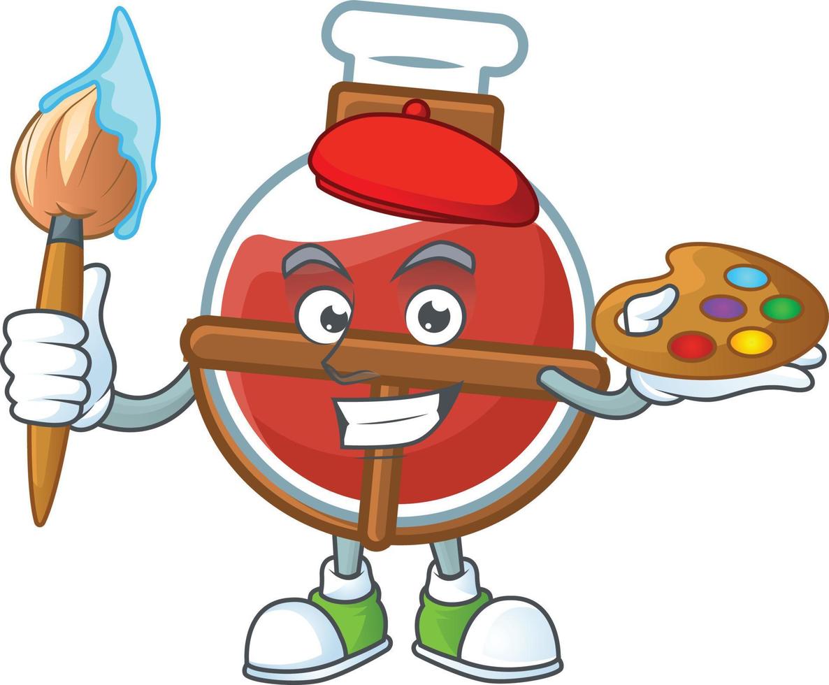 Red potion cartoon character style vector