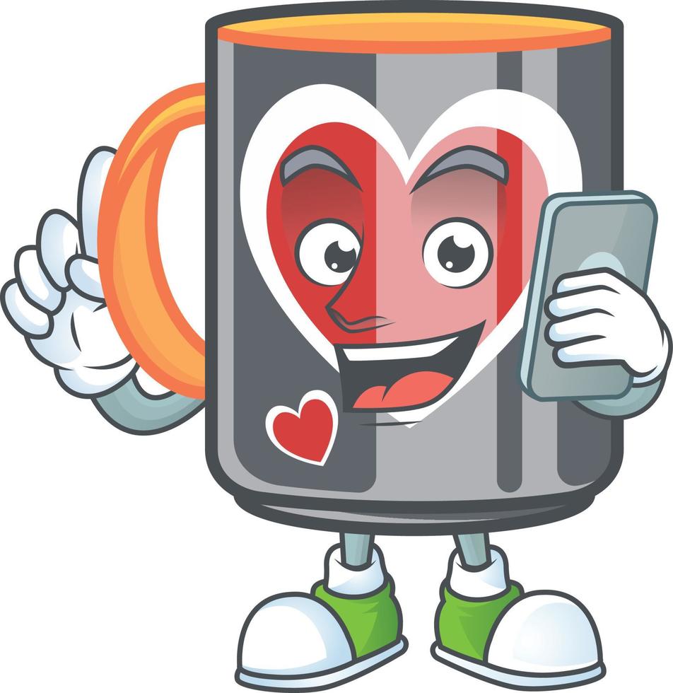 Mug love cartoon character style vector