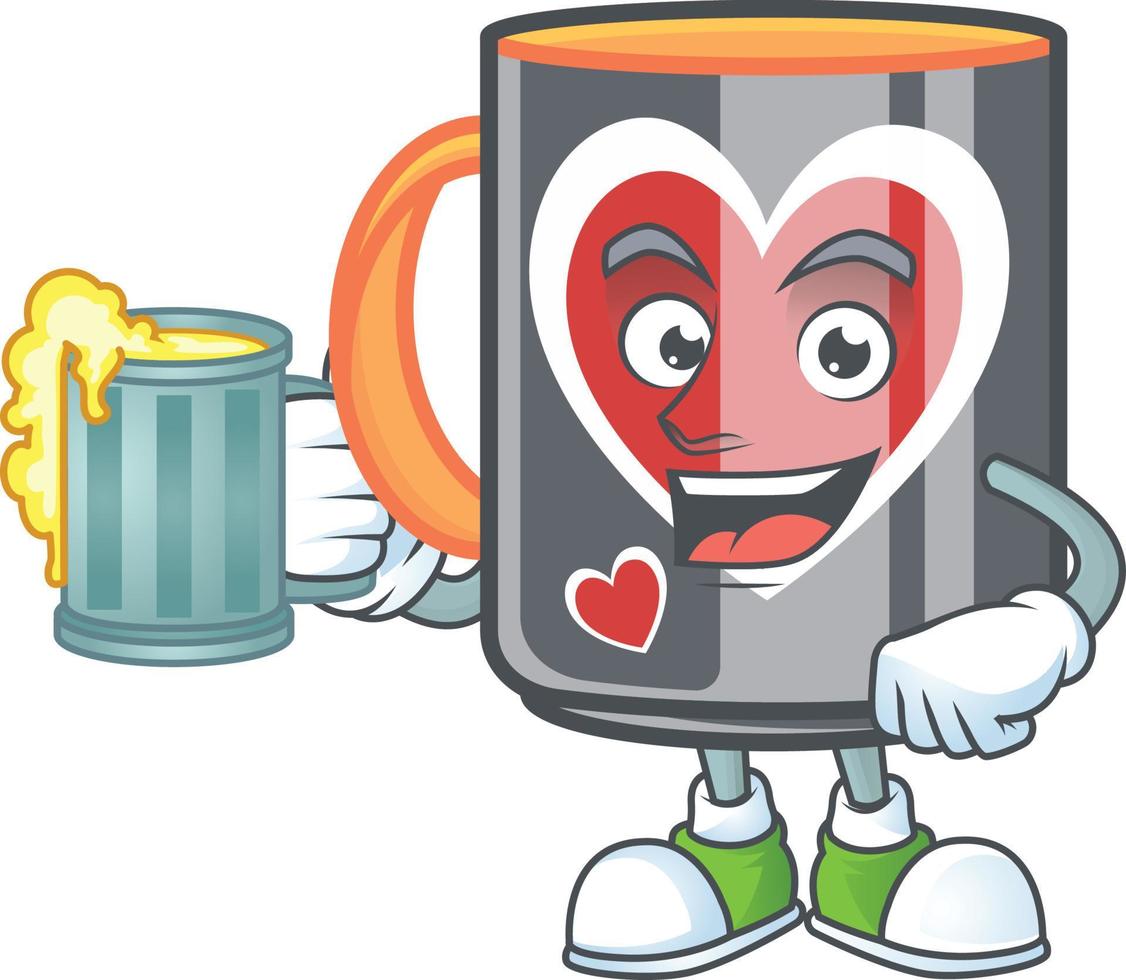 Mug love cartoon character style vector