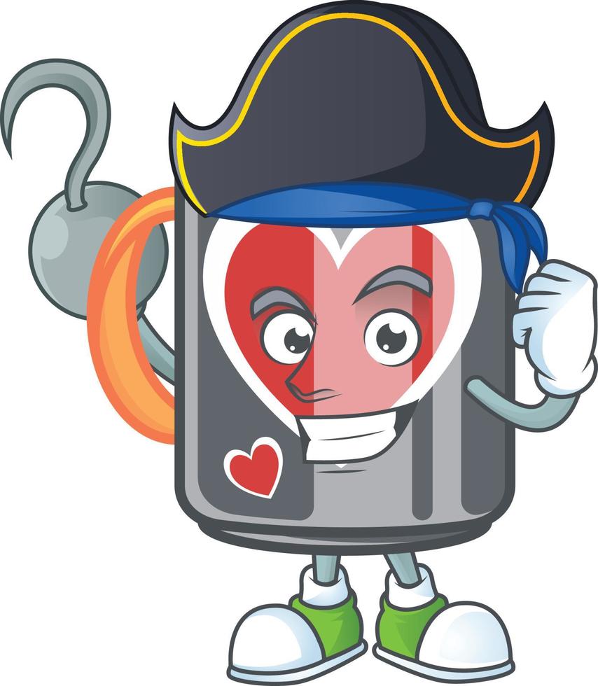 Mug love cartoon character style vector