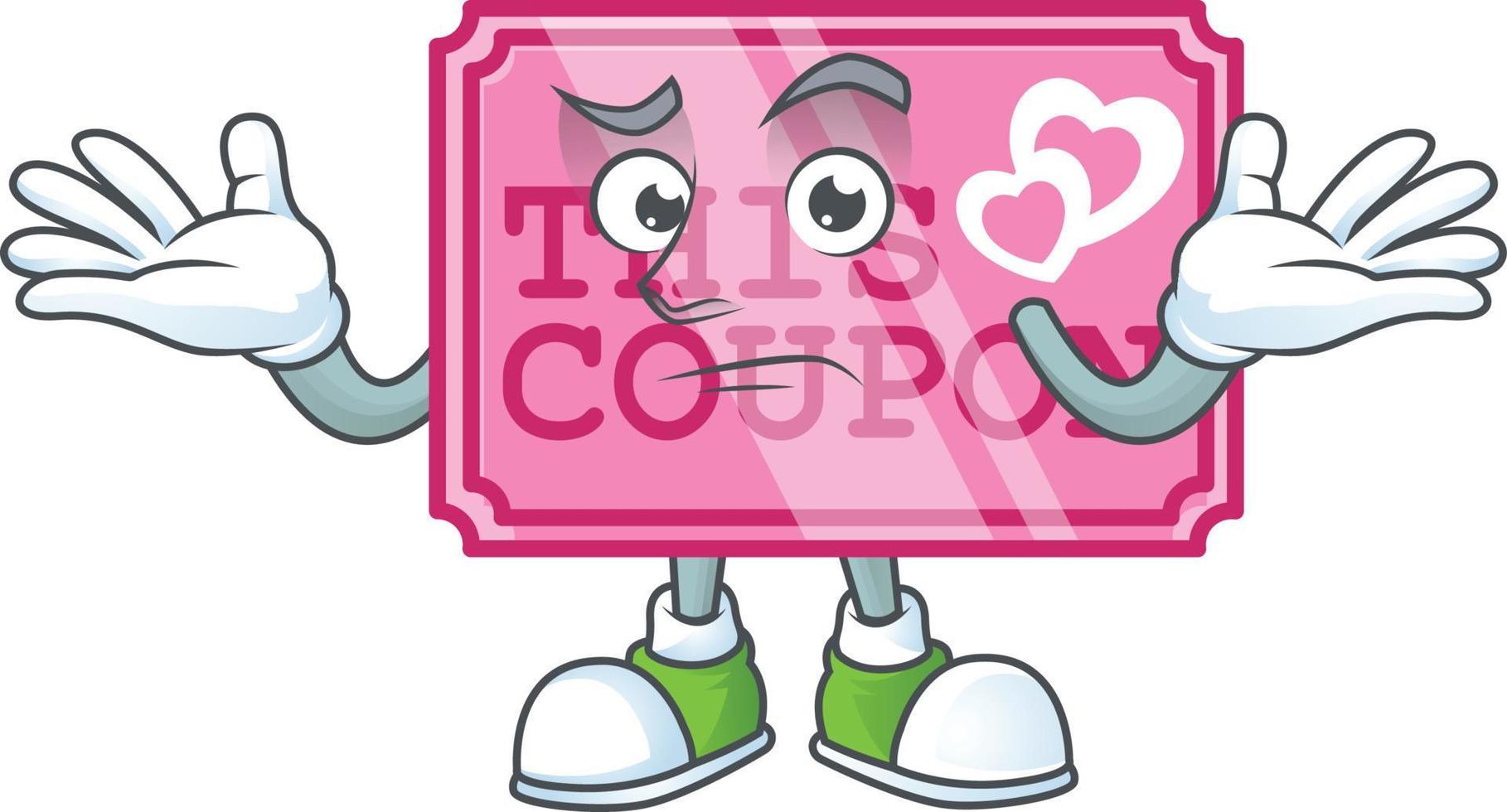 rosado amor cupón dibujos animados personaje estilo vector