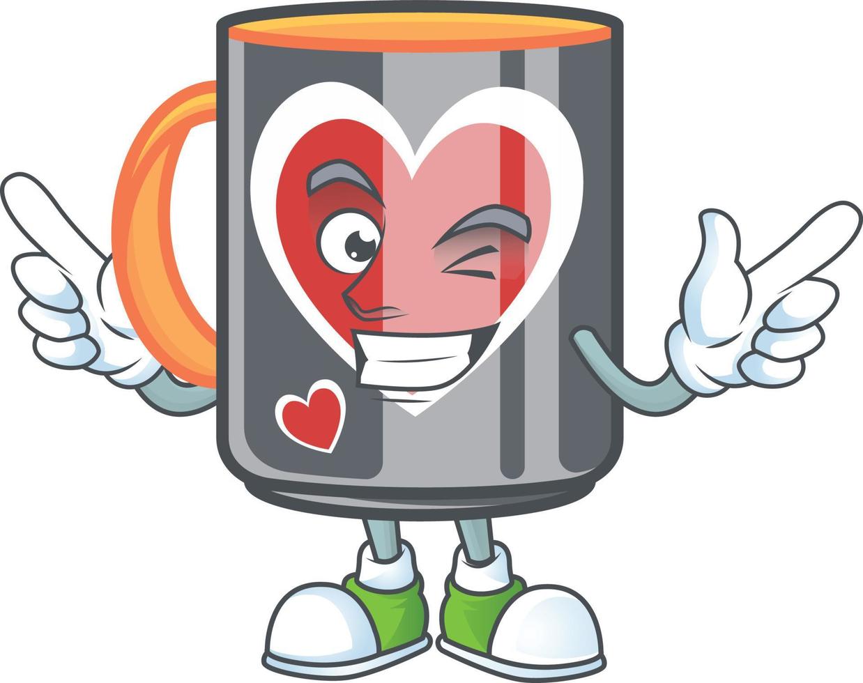 Mug love cartoon character style vector