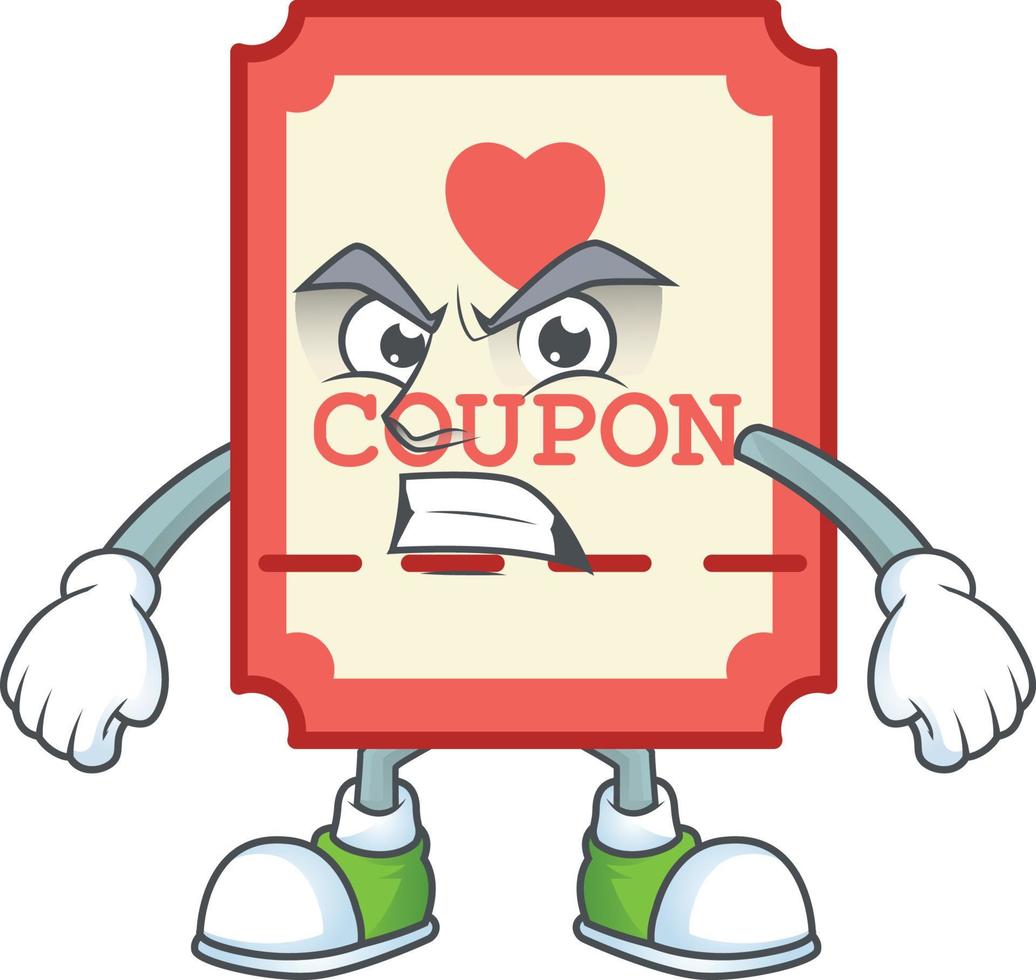 Red love coupon cartoon character style vector