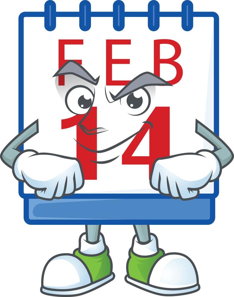 14th valentine calendar cartoon character style vector