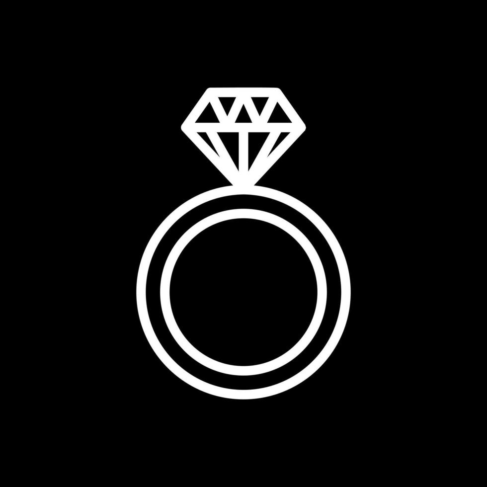 diseño de icono de vector de anillo de diamante