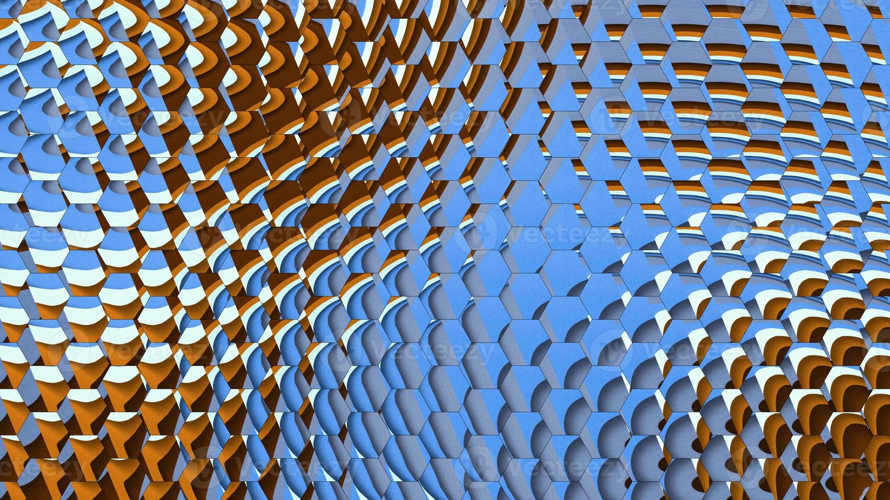 Geometric Colorful Hexagon Scale Abstract Glass Blur Background Wallpaper photo
