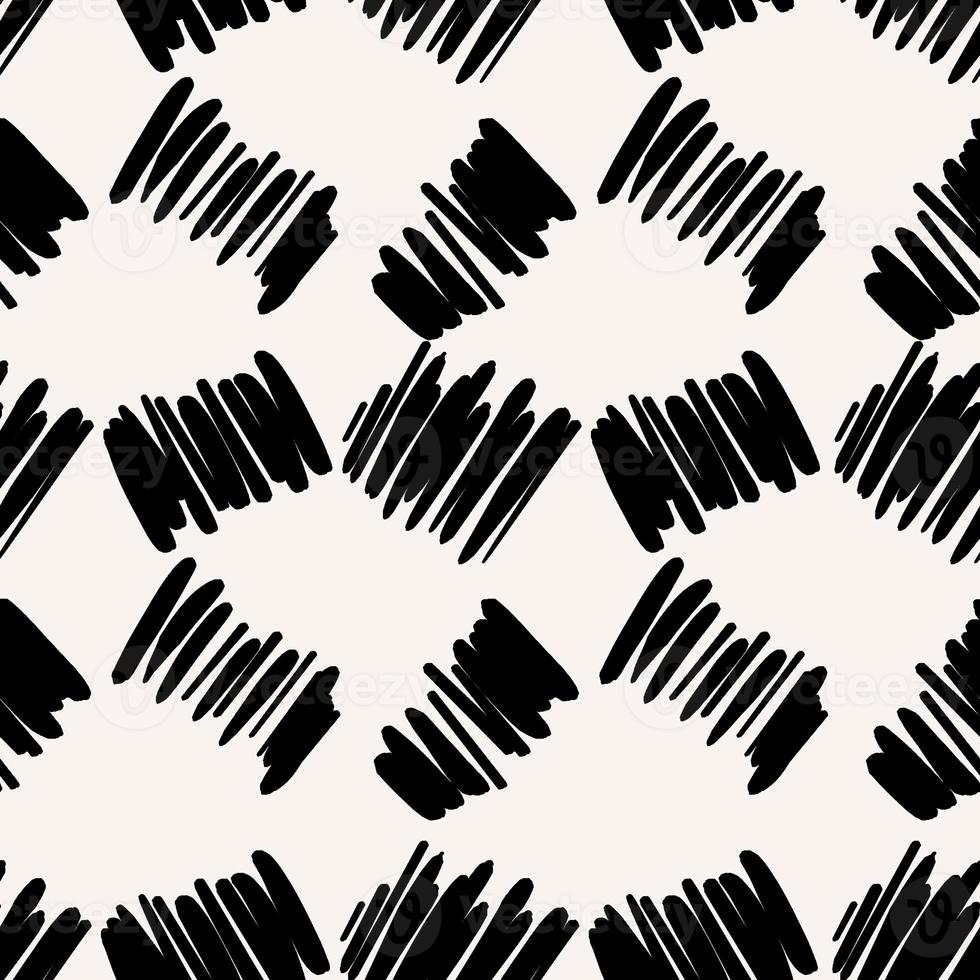 Seamless hand draw brush effect, geometric design. photo