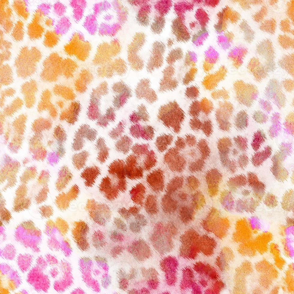 Seamless abstract colorful leopard pattern, watercolor effect leopard skin. photo