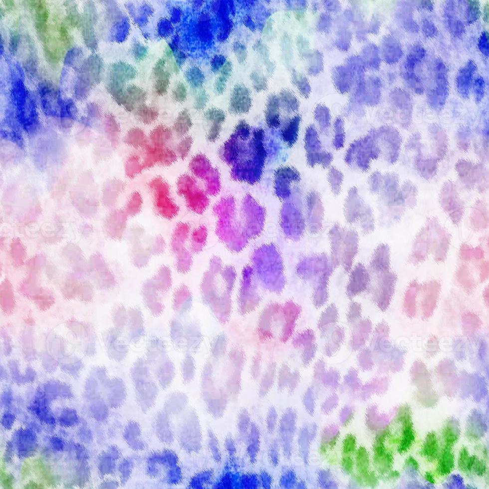 Seamless abstract colorful leopard pattern, watercolor effect leopard skin. photo