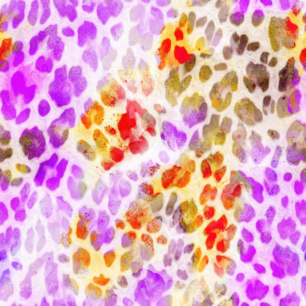 Seamless abstract colorful leopard pattern, watercolor effect leopard skin. photo