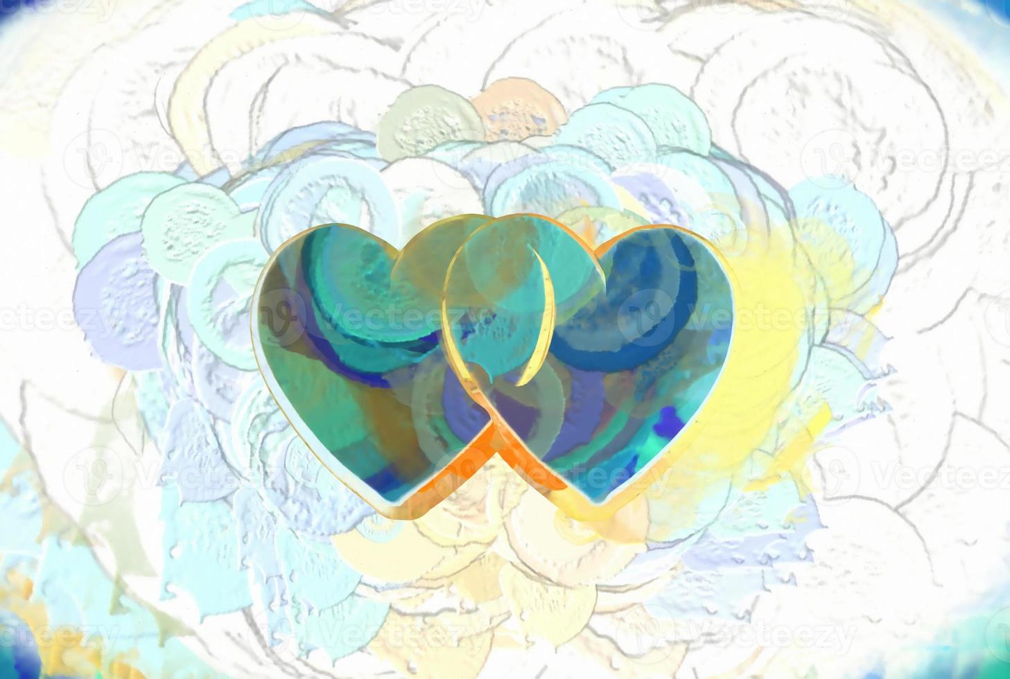 3D Rendering Romantic Heart Background photo