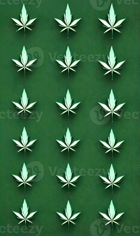 Green marijuana leaf in nature pattern design photo