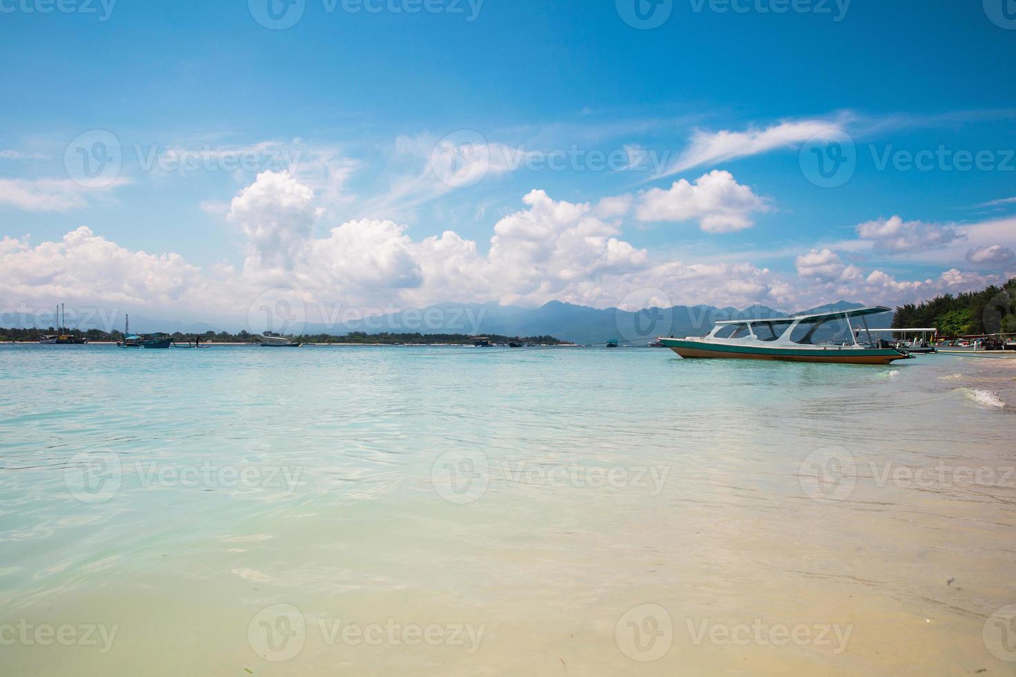 Day view of Gili Meno and Lombok islands photo