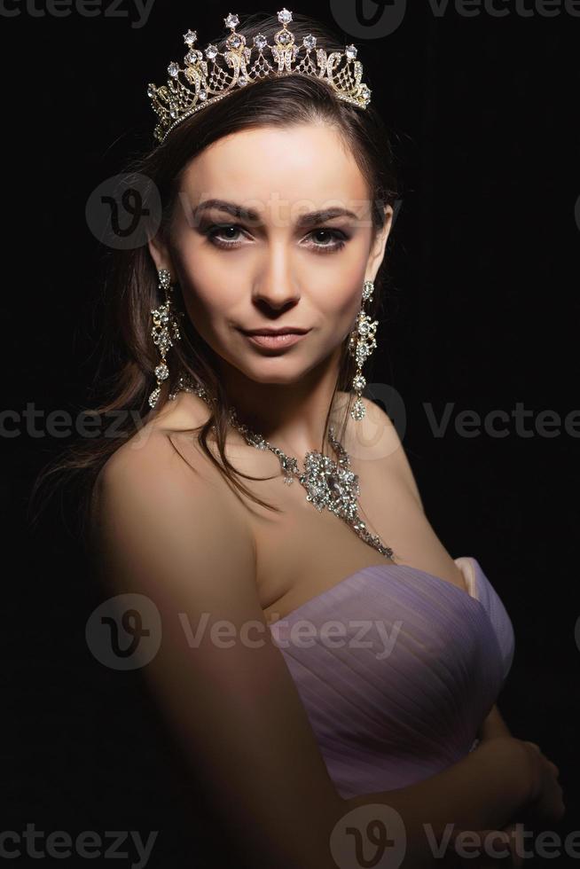 Nice brunette posing in the studio photo