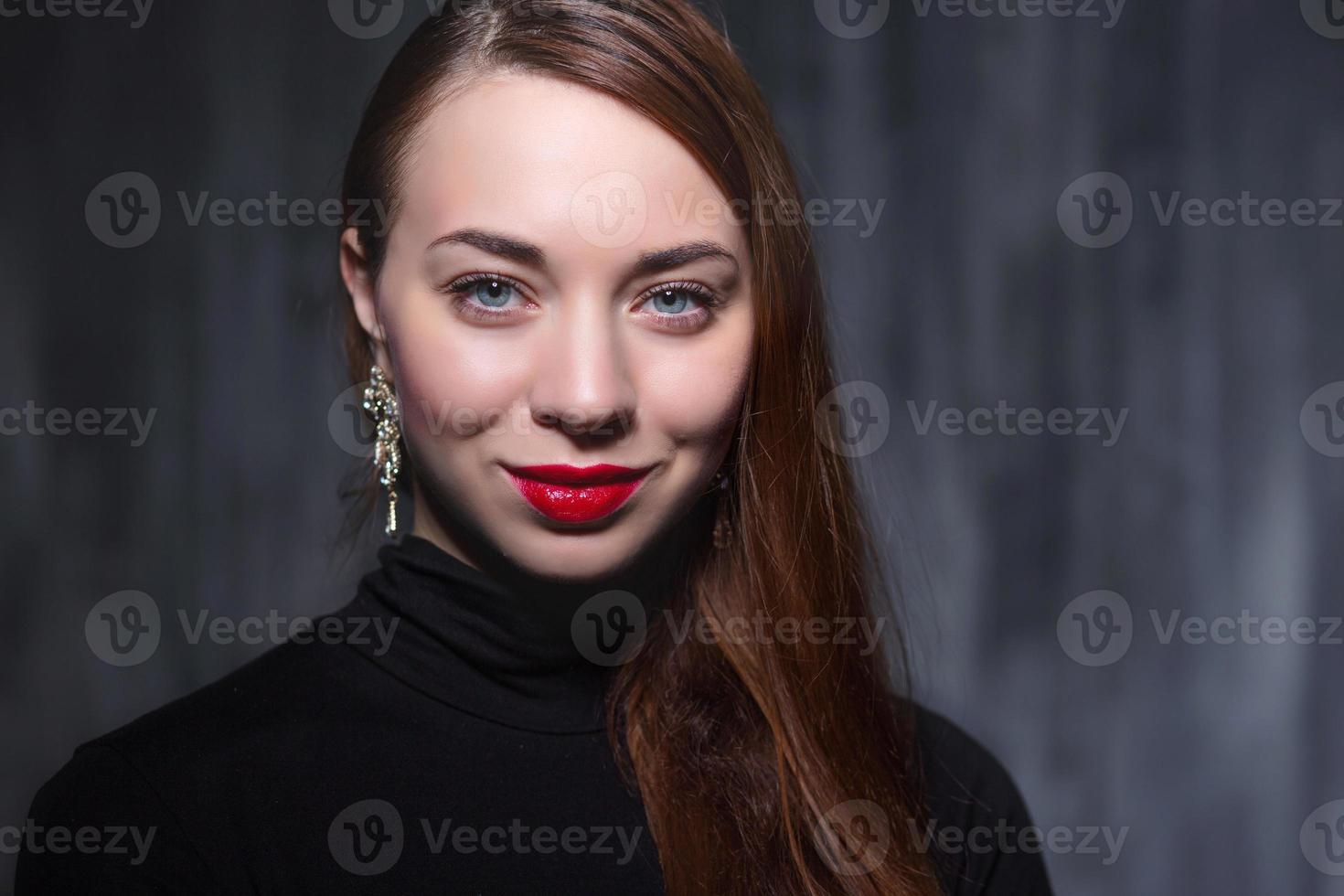 Portrait of a young adorable brunette photo